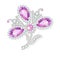 Delicate flower gemstones brooch