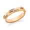 Delicate golden ring decorated with small gems, isolated