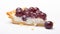 Delicate Grape Cream Cheese Pie Slice On White Background