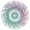 Delicate Green and Purple Circular Spiral on White (AI Generated)