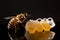 Delicate Honeycomb and Busy Bees. Generative AI