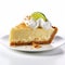 Delicate Key Lime Pie Slice With Lime Slices - Commercial Style Photo