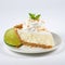 Delicate Key Lime Pie Slice: A Real Photo With High-key Lighting