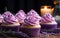 Delicate Lavender Cupcakes: Floral Delights. Generative By Ai