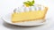 Delicate Lemon Pie Slice With Whipped Cream On A Plate