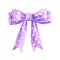 Delicate lilac bow in polka dot. Decorative element