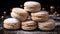Delicate Macarons: A Sweet Symphony Of Powdered Sugar And Light