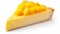 Delicate Mango-flavored Cheesecake Slice: Uhd Image With Tropical Symbolism