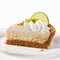 Delicate Oatmeal Key Lime Pie Slice With Whipped Cream