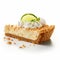 Delicate Oatmeal Key Lime Pie Slice With White Background