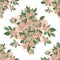 Delicate orange flowers seamless pattern. Floral spring like sakura background