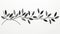 Delicate Paper Cutout Style Black Branch With Leaves Photo