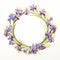 Delicate Paper Cutout Wreath With Purple Wild Irises