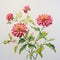 Delicate Paper Cutouts: Pink Zenana Zinnia Oil On Canvas