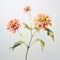 Delicate Paper Cutouts: A Playful Arrangement Of Zinnias In Oil Painting
