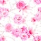 Delicate peonies and camellia floral seamless vector print