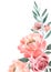 Delicate peonies and peach-colored roses. Floral floral background. Wedding design.