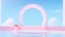 delicate pink cartoon podium with round arch stage