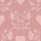 Delicate Pink Classic Hearts Flowers And Birds