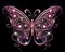 The delicate pink fantasy butterfly is totally ornamented.