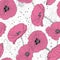 Delicate pink poppies Seamless pattern