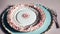 Delicate Porcelain Cake Plate with Floral Design.AI Generated