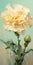 Delicate Precision: A Realistic Painting Of A Yellow Carnation