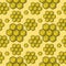 Delicate print, yellow honeycomb with honey, seamless square pattern in cartoon style