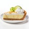Delicate Ramen Key Lime Pie Slice With Whipped Cream And Lime Slices