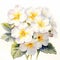 Delicate Realism: Primrose Watercolor Painting With White Diamond Flowers