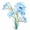 Delicate Realism: Watercolor Blue Flowers Design Clipart