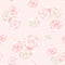 Delicate roses flowers. Watercolor style floral seamless pattern. Pastel colors.