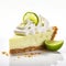 Delicate Salad Key Lime Pie Slice On White Background