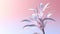 Delicate Sculpture And Holographic Dracaena On Pink Gradient Background