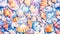 Delicate seashells of various shapes and sizes create a stunning tapestry of colors and textures, evoking the tranquility of ocean