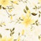 Delicate Shading: A Beautiful Floral Pattern With Yellow Flowers And Leaves