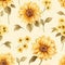 Delicate Shading: Sunflower Seamless Pattern Vector Illustration