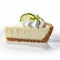 Delicate Slice Of Lime Pie On White Background