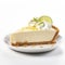 Delicate Slice Of Lime Pie On White Plate - Commercial-style Photography