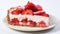 Delicate Strawberry Cheesecake: A Creamy Slice Of Monochromatic Intensity