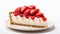 Delicate Strawberry Pie Slice: Uhd Image With Monochromatic Harmony