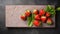 Delicate Strawberry Still Life On Stone Countertop