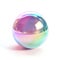 A delicate, translucent sphere with a holographic finish captures and refracts light