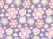 Delicate vector pattern with flat hand drawn flowers on lavender background. Tender cartoon ditsy background. Simple pastel floral