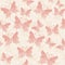 Delicate vector seamless pattern with pink translucent butterflies