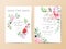 Delicate watercolor floral wedding invitation card template set