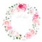 Delicate wedding floral vector design round frame