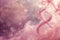 Delicate Women's Day image with glittering number eight enveloped in ethereal pink smoke, perfect for greeting card