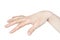 Delicate women\'s hand with long beautiful manicured fingers