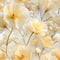 Delicate yellow flowers on a dreamy white background (tiled